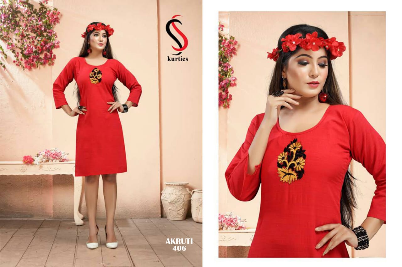 SS Akruti 4 Handloom Cotton Straight Cut Kurtis